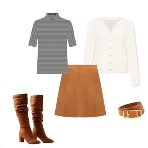 Enjoy brown Size M  unique skirt zipper in front